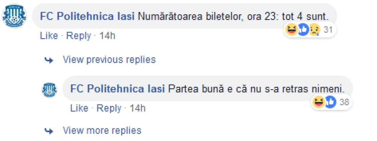 Gluma zilei! Un nou pariu pentru fotbalul romanesc: under / over 2,5 spectatori :) Poli Iasi se chinuie de 24 de ore sa vanda al 5-lea bilet la meciul cu Sepsi_3