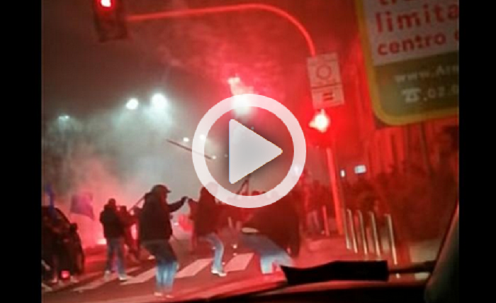 Doi moldoveni au filmat din masina bataia de la San Siro: un suporter Inter a murit, 4 fani Napoli injunghiati // VIDEO