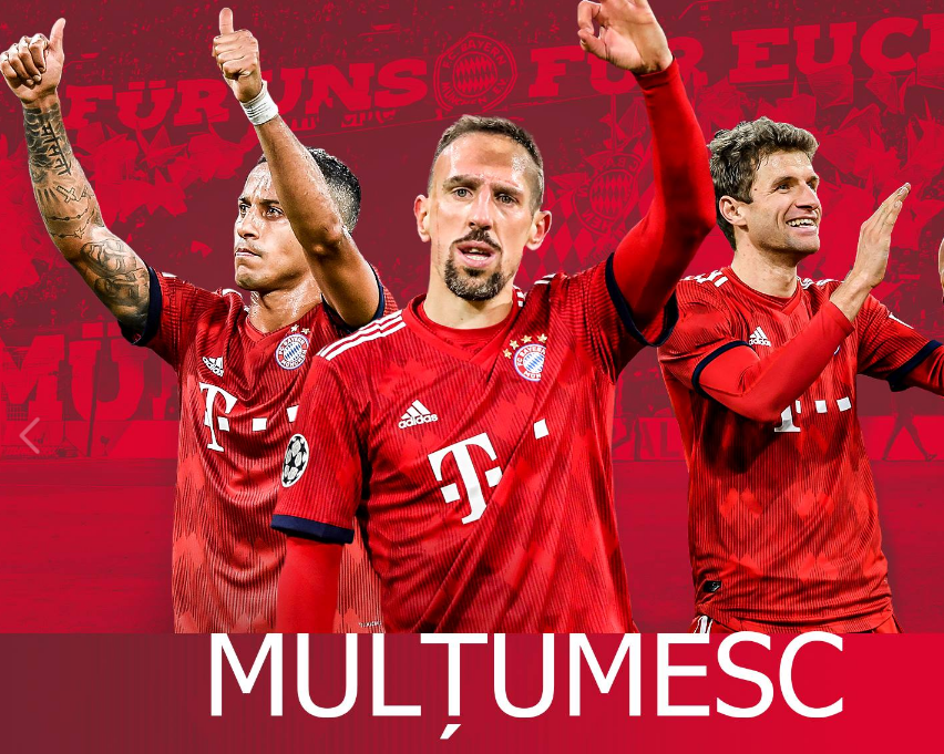 Mesaj special pentru fanii romani! Nemtii de la Bayern nu au uitat de suporterii din Romania si le-au multumit pentru sustinere: FOTO