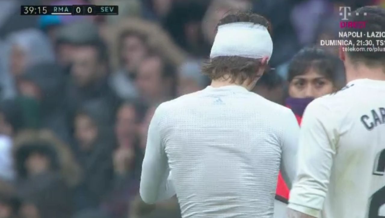 Imagini DE COSMAR pe Bernabeu! Modric, plin de sange dupa un duel aerian | FOTO_3