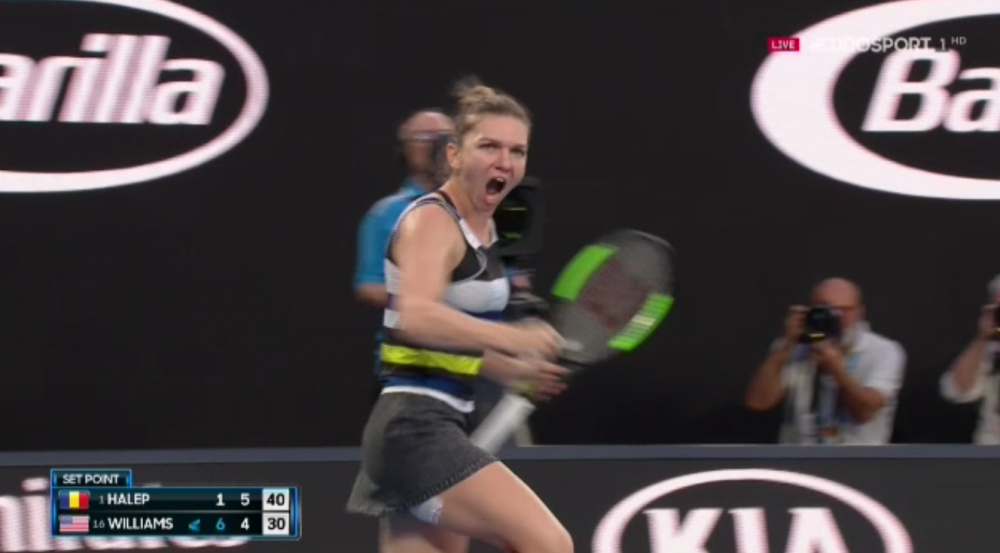 Pentru set, ca pentru calificare! Descatusarea Simonei Halep dupa ce a reusit sa revina in meciul cu Serena si sa egaleze scorul la seturi: FOTO_2