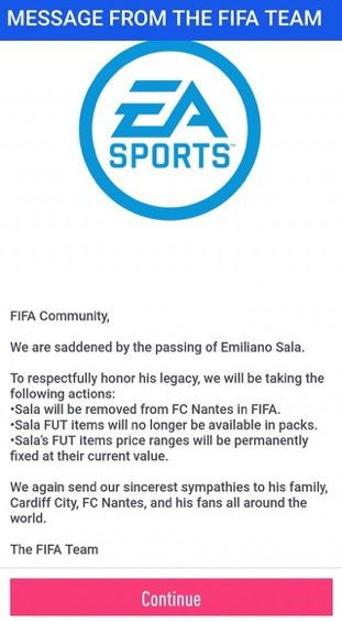EMILIANO SALA | Ce se intampla in FIFA 19 dupa ce a fost anuntat ca jucatorul a murit! Mesajul primit astazi de gameri