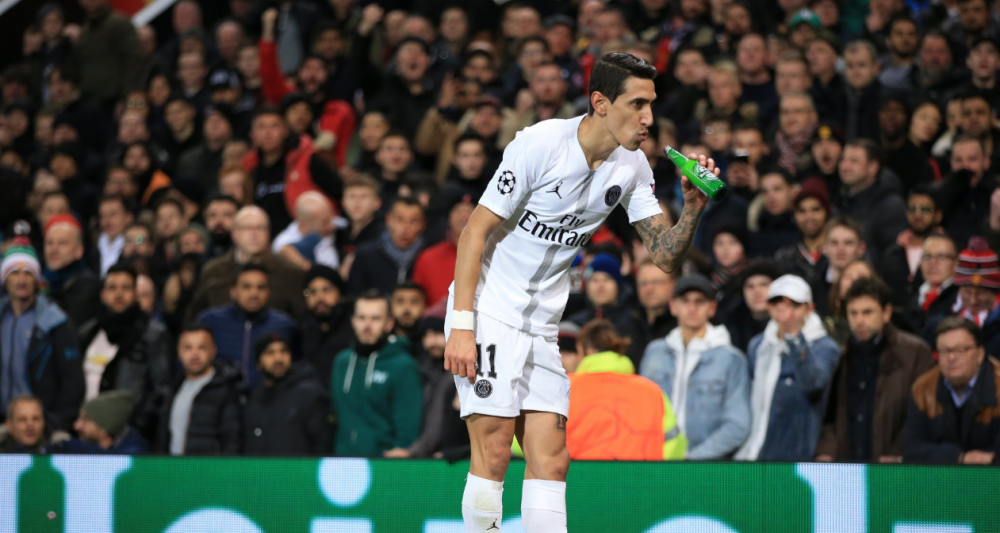 Angel di Maria, faza serii in UEFA Champions League! Mijlocasul de la PSG a fost prins "band bere" la marginea terenului!