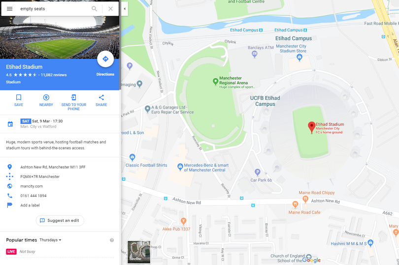 Fanii lui Manchester City sunt revoltati! Ce se intampla daca incerci sa cauti ASTA in Google Maps