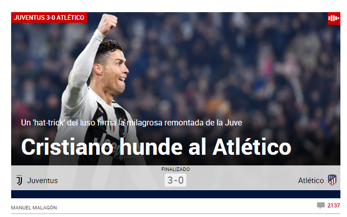 JUVENTUS - ATLETICO 3-0 | 