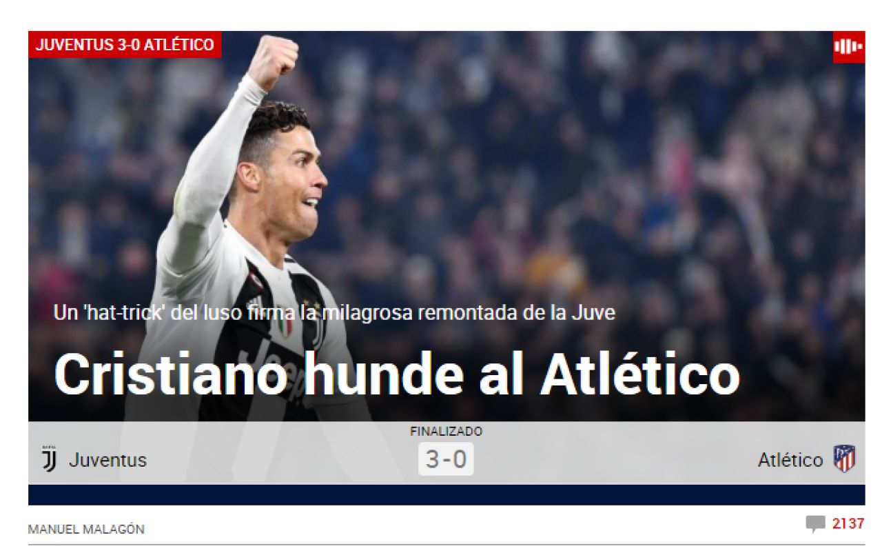 JUVENTUS - ATLETICO 3-0 |