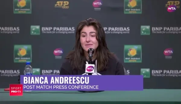 Bianca Andreescu, declaratie despre Romania dupa ce a depasit-o pe Halep si a ajuns in semifinale la Indian Wells: Increderea e totul VIDEO