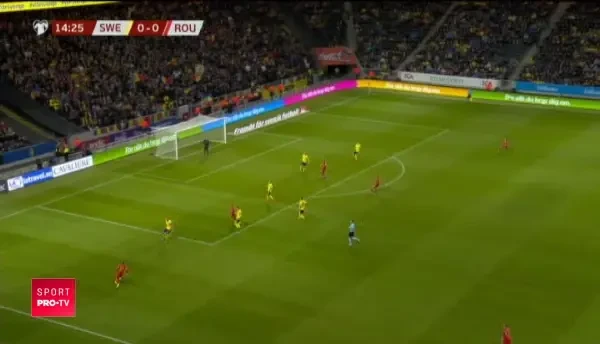 Ocazie Romania in meciul cu Suedia! Chipciu trage, dar Olsen retine. VIDEO