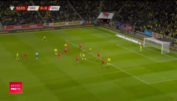 GOL SUEDIA! Quaison deschide scorul in meciul cu Romania. VIDEO