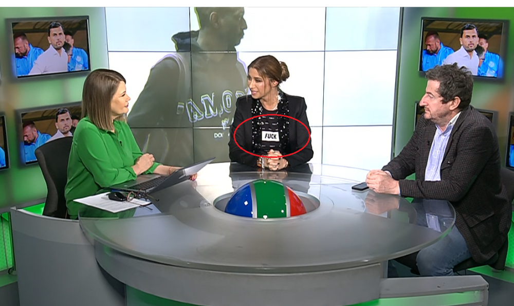 NO COMMENT! :) Cum a venit imbracata Ana Maria Prodan in direct la TV. Ce scria mare pe tricoul ei