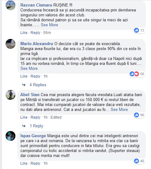 Reactiile furioase ale suporterilor dupa demiterea lui Mangia! Sute de mesaje pe Facebook, imediat dupa anunt! Ce spun oltenii_3