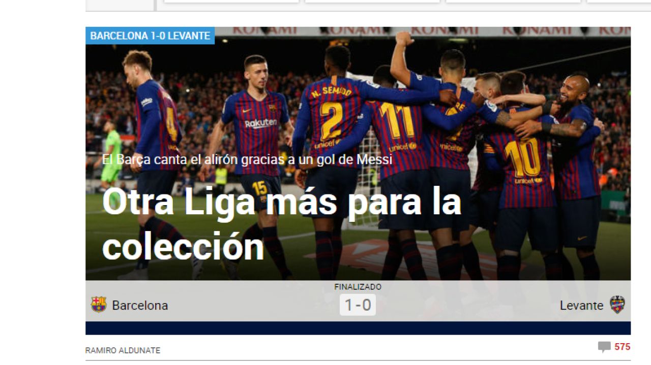 BARCELONA - LEVANTE 1-0 |
