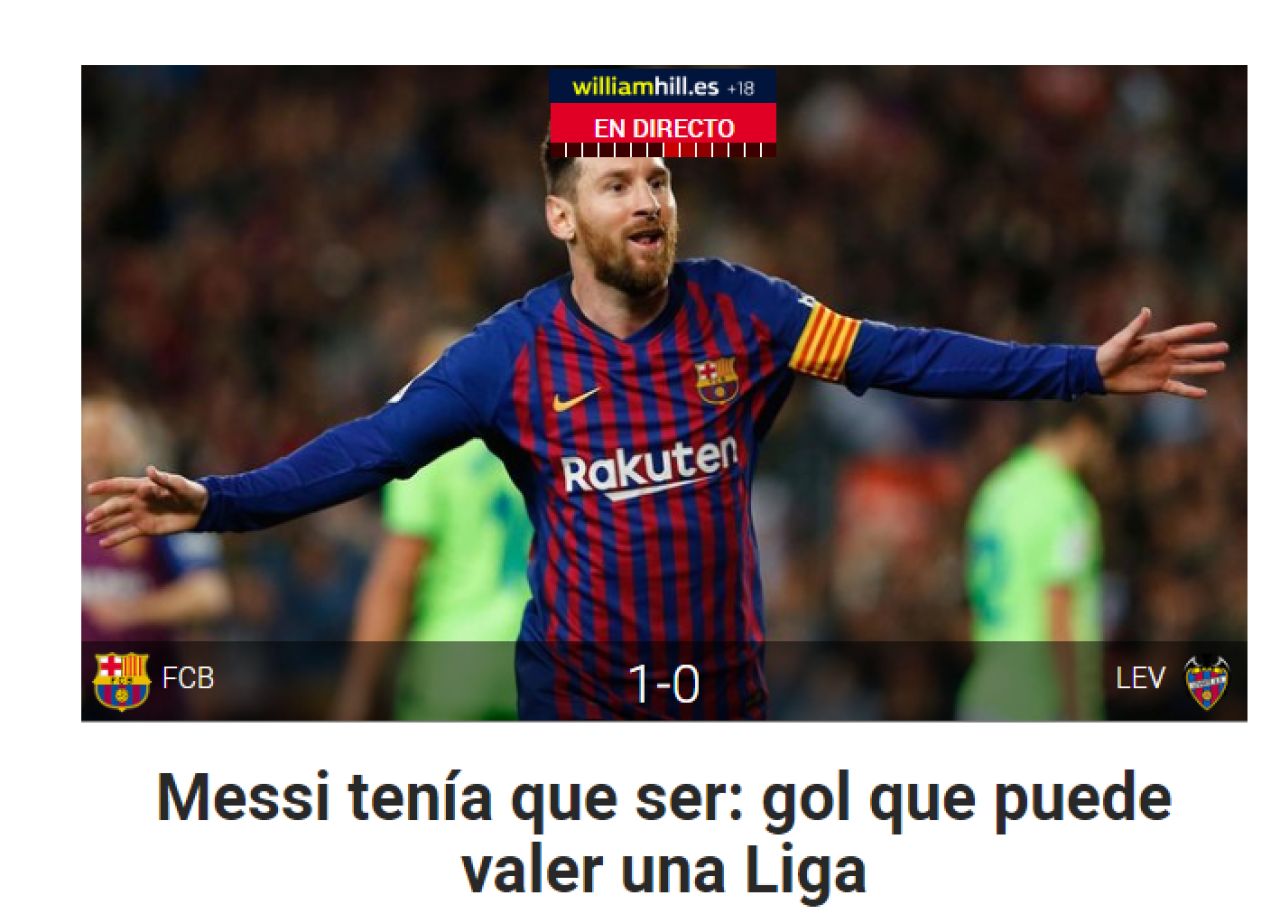 BARCELONA - LEVANTE 1-0 |