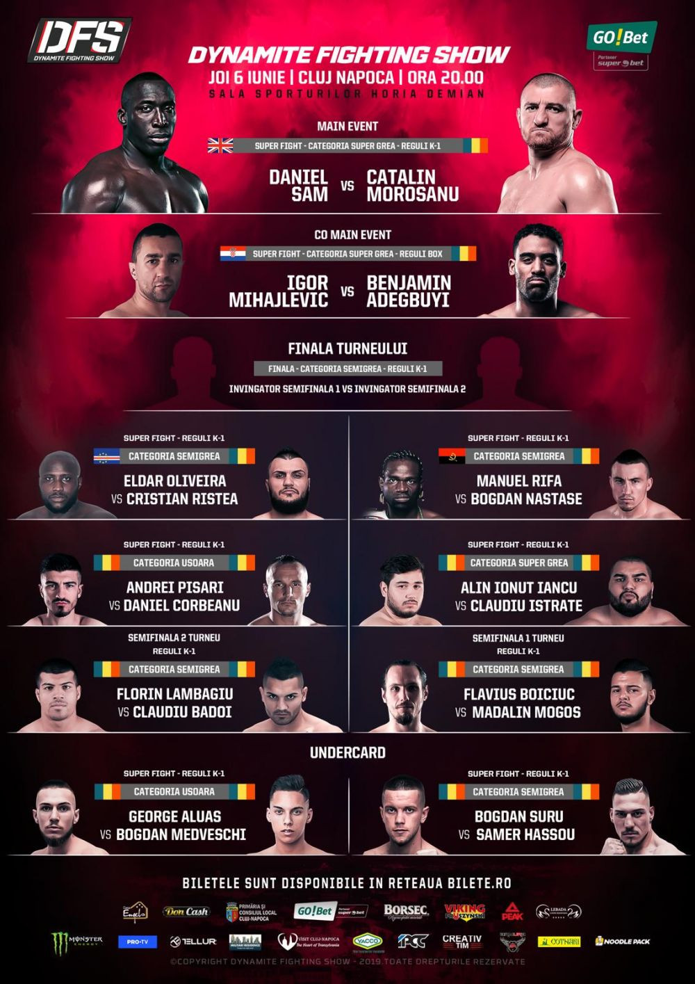 Caliniuc va lupta in cea mai tare piramida din Romania! Trei super luptatori din Glory sunt asteptati la Bucuresti