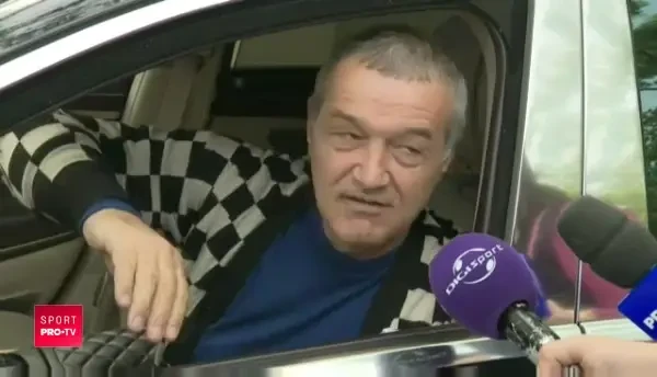 Becali, SCOS din usa palatului de masina de gunoi! VIDEO GENIAL: l-au INNEBUNIT cu claxoanele si a trebuit sa plece din interviu