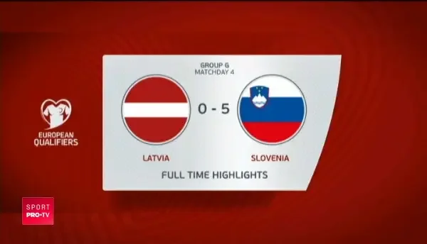 Grupa G: Letonia - Slovenia 0-5