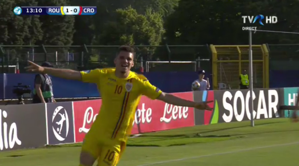 ROMANIA - CROATIA LA EURO U21 | Hagi, Hagi, Hagi!!! Ianis inscrie la EURO U21, iar Gica Hagi explodeaza in tribune! Imagini senzationale