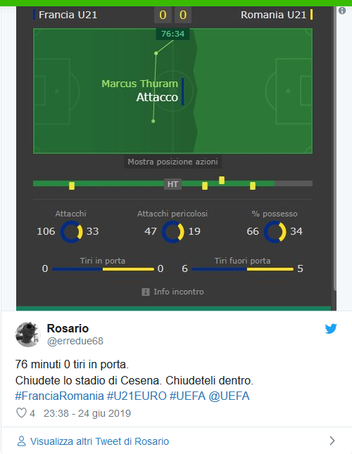 EURO 2019: Italienii au luat FOC dupa remiza dintre Romania si Franta U21: 