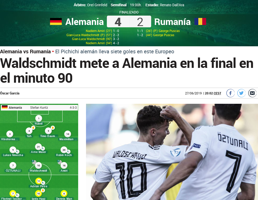 ROMANIA - GERMANIA 2-4: 