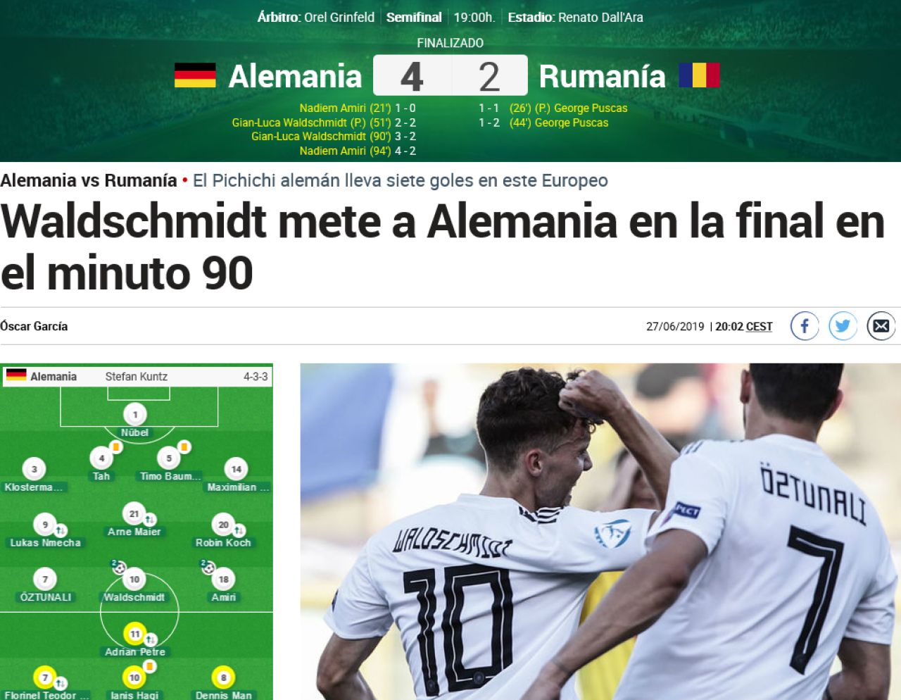 ROMANIA - GERMANIA 2-4: