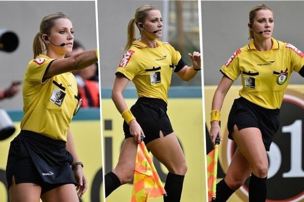 Cum arata arbitra care a renuntat la fotbal pentru ca e prea frumoasa: 