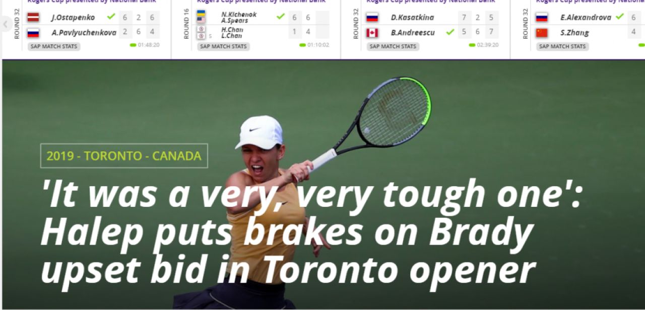 SIMONA HALEP, ROGERS CUP |