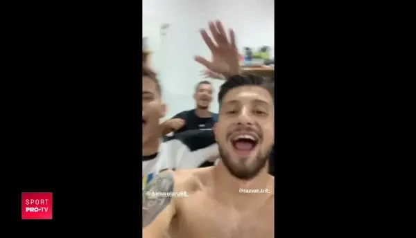 A semnat deja cu FCSB, dar a sarbatorit pe manele victoria impotriva viitoarei echipe! Cum a fost surprins Darius Olaru in vestiar