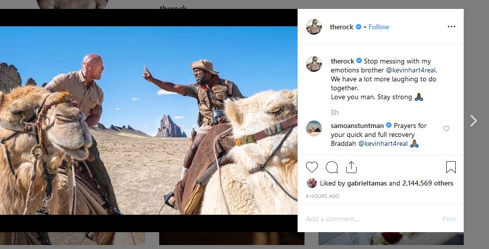 Cum a reactionat Dwayne 'The Rock' Johnson cand a aflat de accidentul lui Kevin Hart. Starea actorului_13