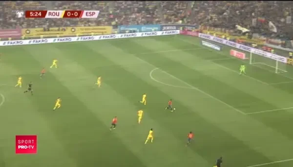 ROMANIA - SPANIA, ocazie Alcacer minutul 5