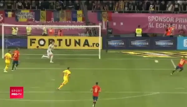ROMANIA - SPANIA, gol Florin Andone