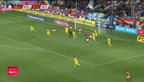 Puscas, reluare cu capul si sut periculos Hagi vs Malta