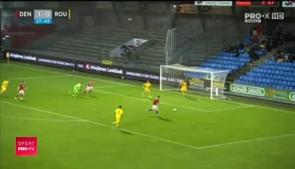 DANEMARCA U21 - ROMANIA U21 | Ocazie a danezilor, Dima respinge de pe linia portii