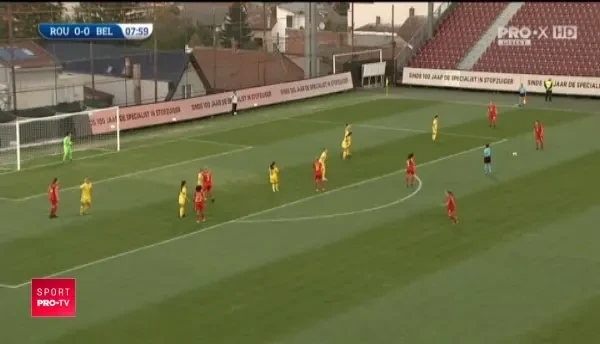 ROMANIA - BELGIA, la fotbal feminin, in preliminariile pentru calificarea la EURO. GOL BELGIA in minutul 9