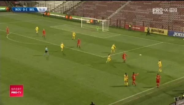 ROMANIA - BELGIA, la fotbal feminin, in preliminariile pentru calificarea la EURO. Ratare incredibila a belgiencelor