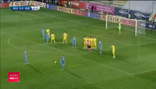 Romania U21 - Ucraina U21 | Bara Ucraina, din lovitura libera