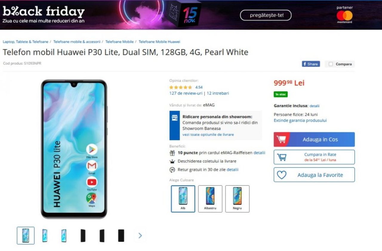 AU INCEPUT REDUCERILE la eMAG!!! Televizor Philips redus cu 500 de lei: costa 599 de lei! Combina frigorifica Arctic redusa cu 37%! Mobil Huawei P30 Lite la 999 de lei!_4