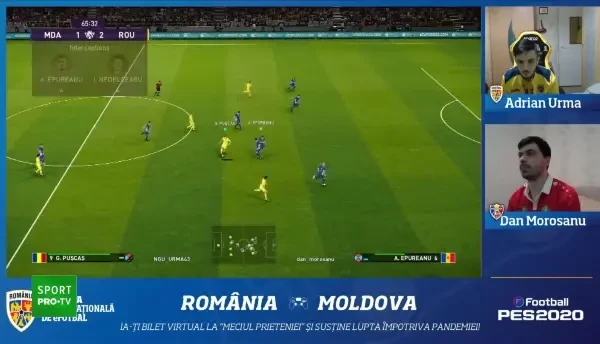 4 din 4! e-Nationala Romaniei a invins Moldova in "Meciul prieteniei, impreuna impotriva pandemiei!"