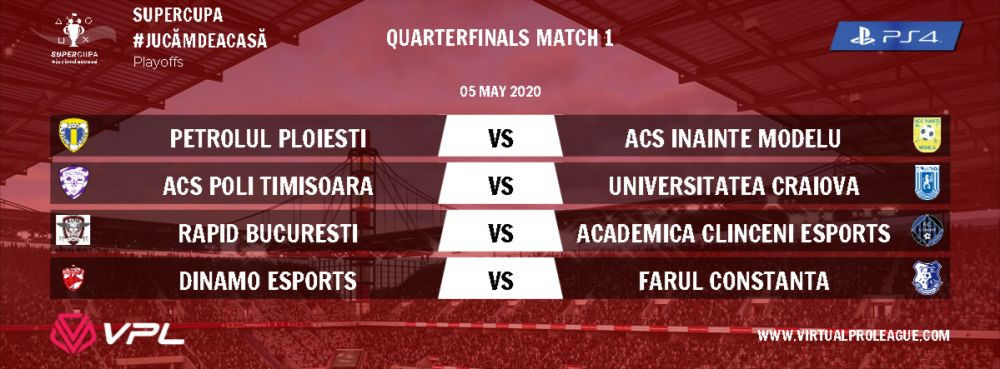 Traditia s-a mutat pe consola! Supermeciuri la Supercupa #jucamdeacasa! Dinamo, Rapid, Craiova, Petrolul, Timisoara si Farul continua lupta! AICI programul complet