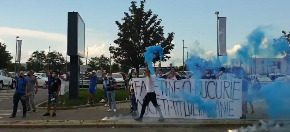 S-au dus sa-i astepte pe aeroportul din Sibiu! Ultrasii Craiovei au facut din nou SHOW pentru jucatorii lui Bergodi