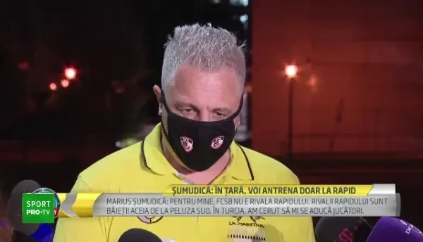 Imediat dupa ce a aterizat in tara, Marius Sumudica i-a ironizat pe cei de la FCSB: "Nu e rivala Rapidului, poate sa se supere oricine"