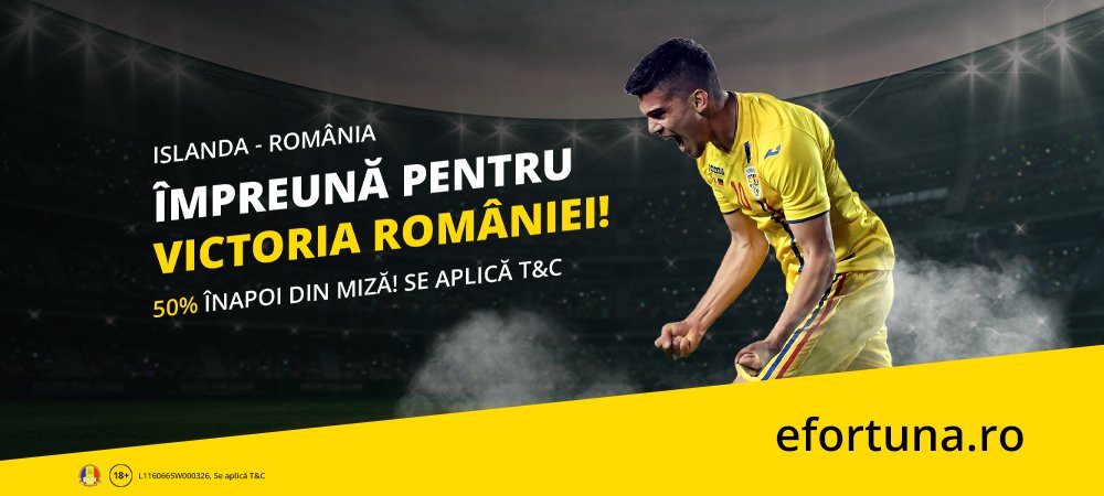 (P) O nouă promoție tare Fortuna cu Rom&acirc;nia vs Islanda &icirc;n filmul anului pentru noi