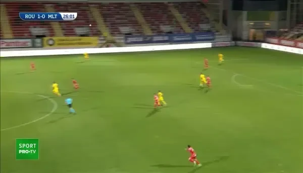 GOOOL DENNIS MAN! Romania U21 conduce Malta U21 cu 2-0 in minutul 27.