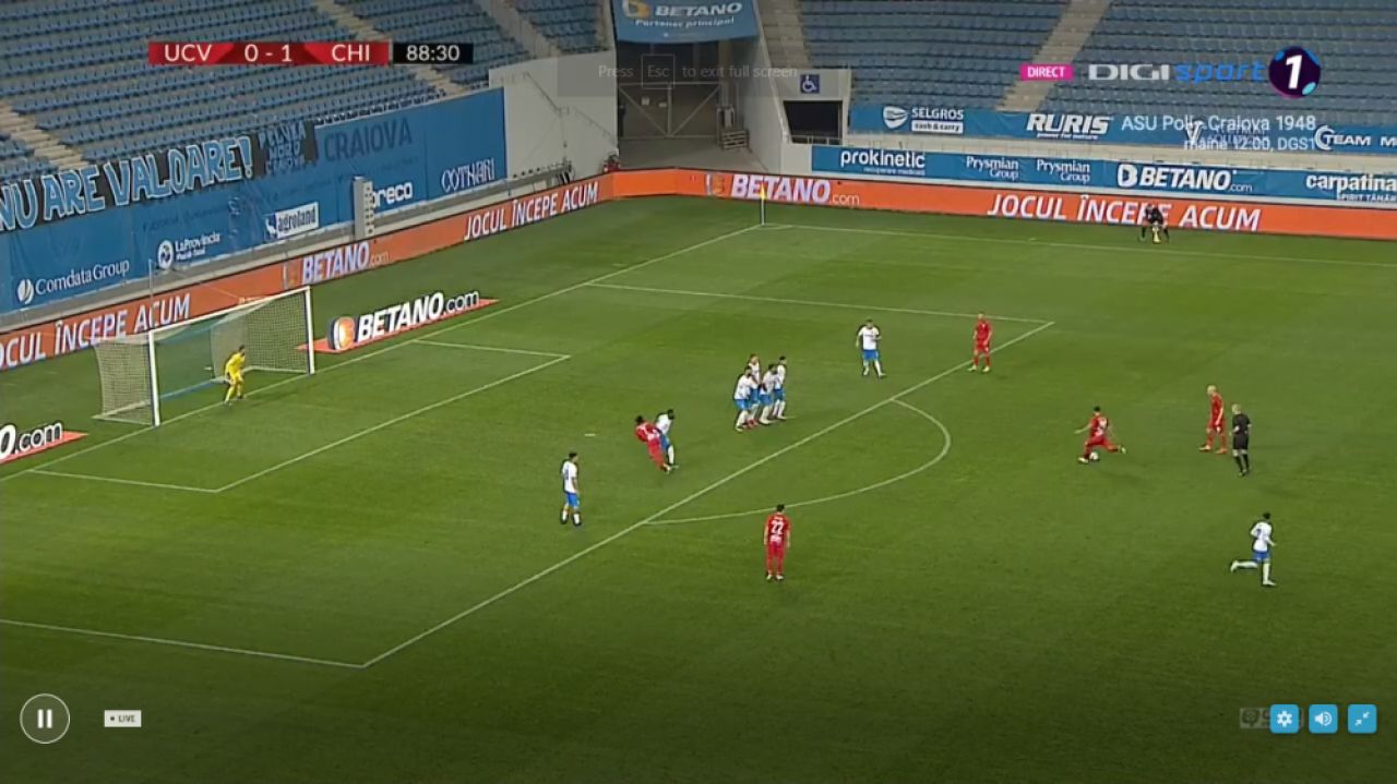 Mihai Costea a evoluat din nou in Liga 1 dupa patru ani! Fotbalistul a debutat pentru Chindia in victoria contra Craiovei: