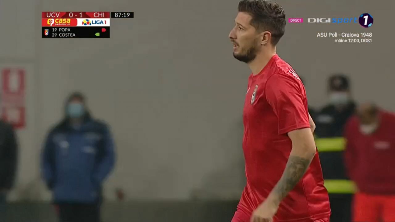 Mihai Costea a evoluat din nou in Liga 1 dupa patru ani! Fotbalistul a debutat pentru Chindia in victoria contra Craiovei: