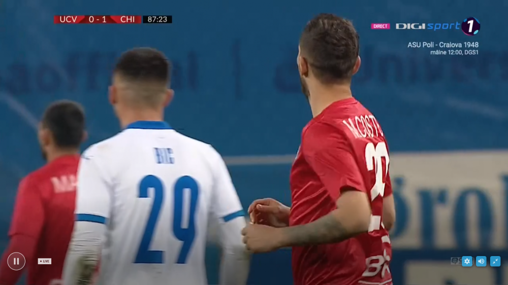 Mihai Costea a evoluat din nou in Liga 1 dupa patru ani! Fotbalistul a debutat pentru Chindia in victoria contra Craiovei: 