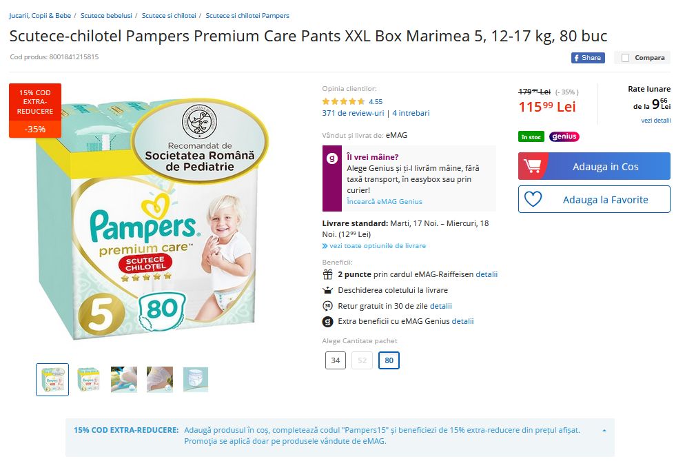Hard Extern portabil redus 33%: costa 299,99 lei daca-l iei acum! Scutece Pampers Premium 80 de bucati - 115,99 lei daca le iei azi! Au inceput reducerile MASIVE la eMAG si le vezi aici_1