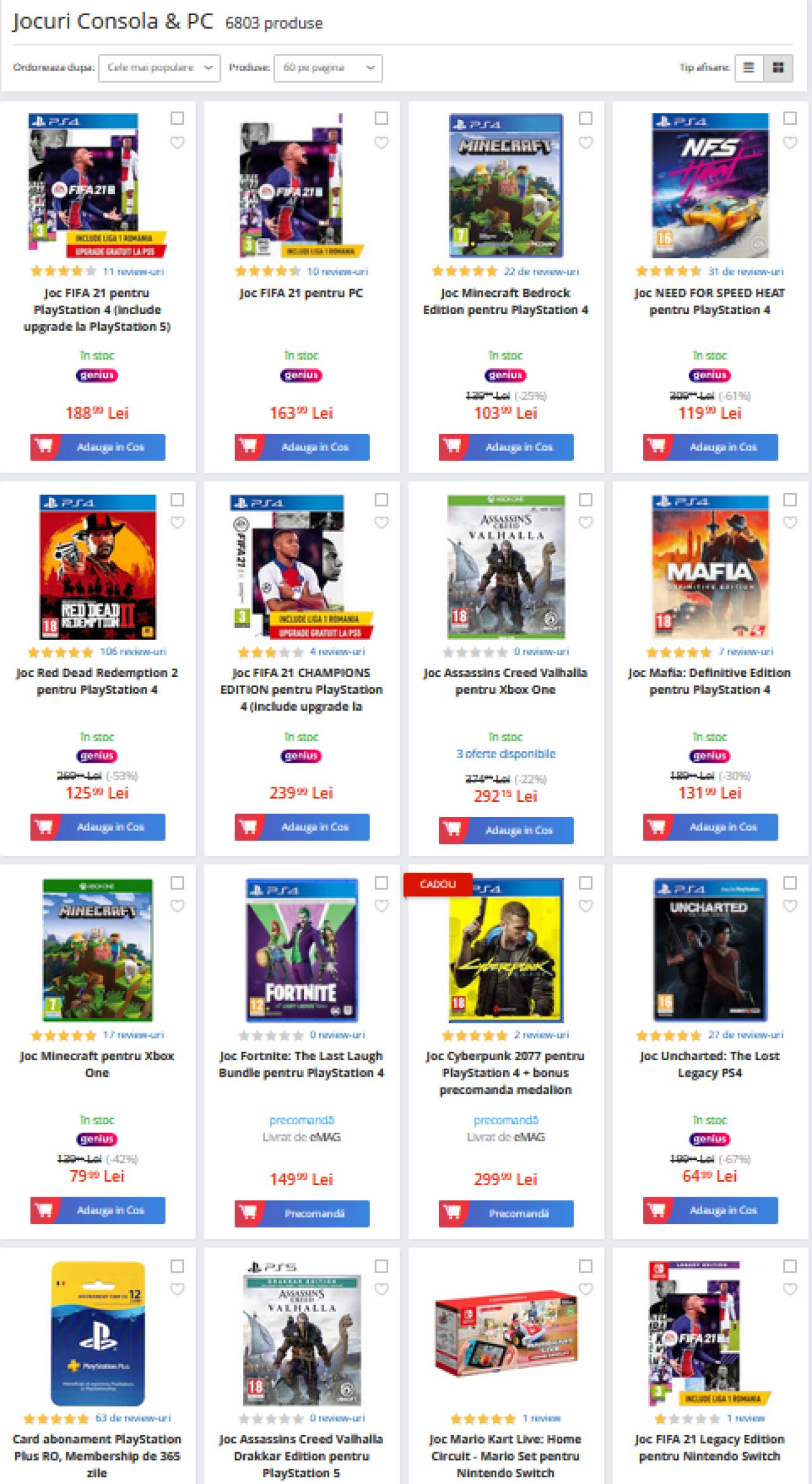 Noul FIFA 21 la doar 188,99 lei! Lista IMPRESIONANTA de reduceri la jocuri din partea eMAG! NFS si alte titluri jucate de MILIOANE de oameni la preturi foarte mici daca te hotarasti sa le cumperi azi_1