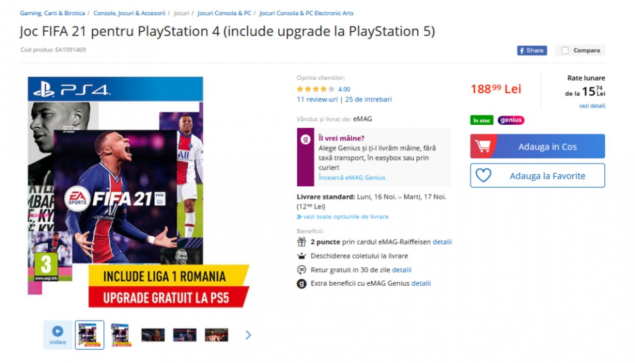 Noul FIFA 21 la doar 188,99 lei! Lista IMPRESIONANTA de reduceri la jocuri din partea eMAG! NFS si alte titluri jucate de MILIOANE de oameni la preturi foarte mici daca te hotarasti sa le cumperi azi_4