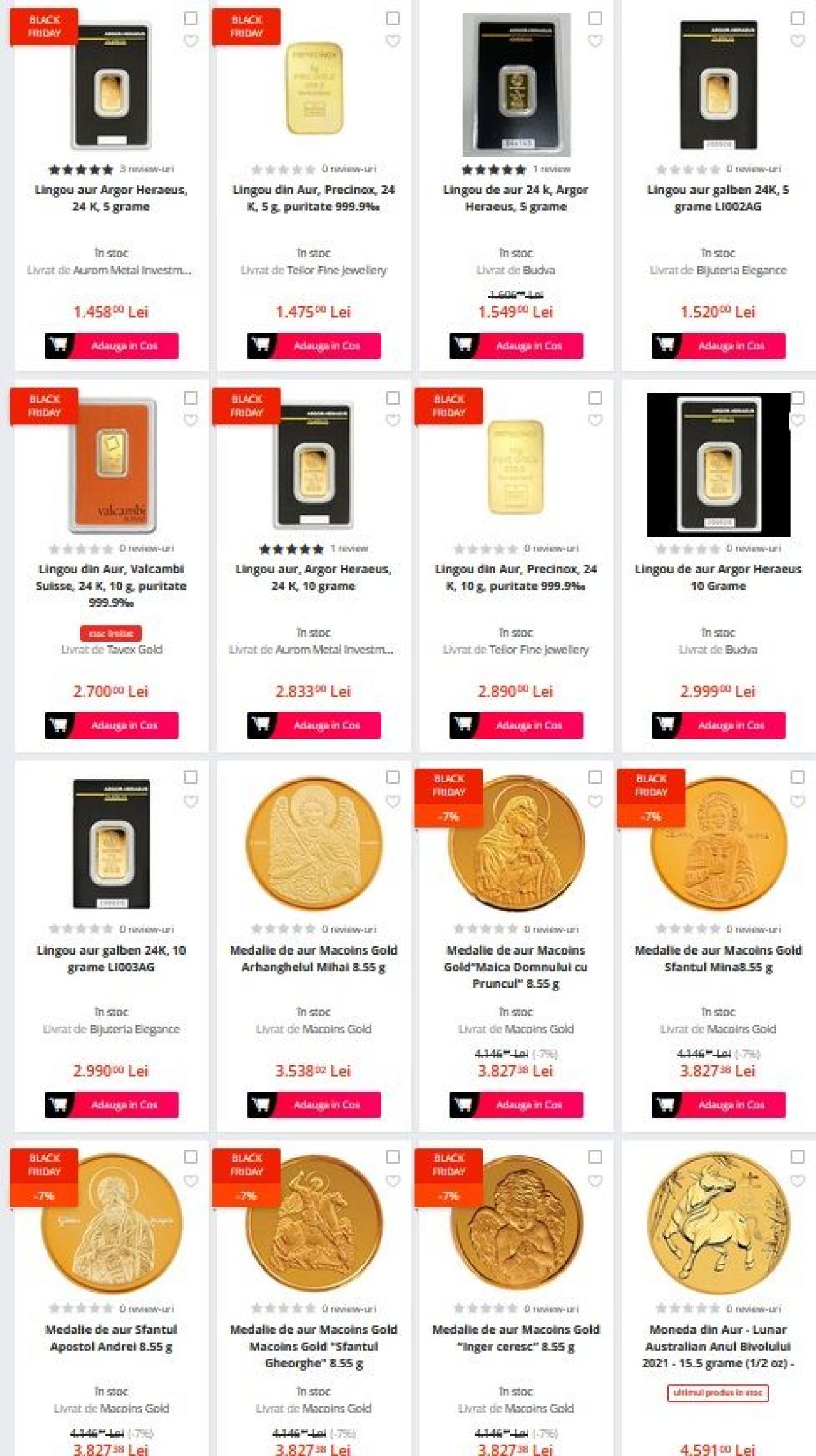 AURUL e cea mai buna investitie! Reduceri URIASE de Black Friday la eMAG pentru lingouri de aur! Oferta de MILIOANE: sunt ultimele produse din stoc si preturile pleaca de la doar 60 de lei_2