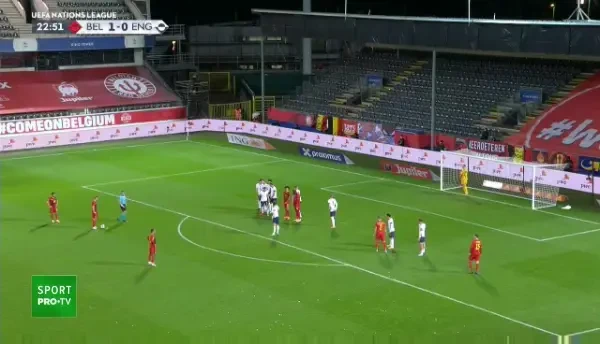 SCOATE-O P-ASTA! Gol SUPERB din lovitura libera pentru Mertens! Anglia, in genunchi in fata Belgiei pana la pauza